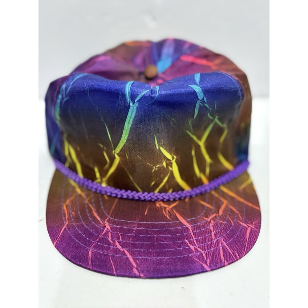 Vintage 90s Hat Iridescent Colors Rare 1980s